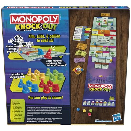 Monopoly Knockout Family Party Game for Kids, Teens, and Adults | Ages 8 and Up | 2-8 Players | 20 Mins. Average | Quick-Playing Board Games