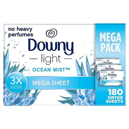 Downy Ocean Mist Fabric Softener Dryer Sheets 180 Count