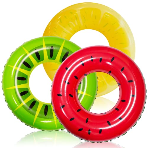 3 Pack Inflatable Swim Tubes Pool Party Rafts