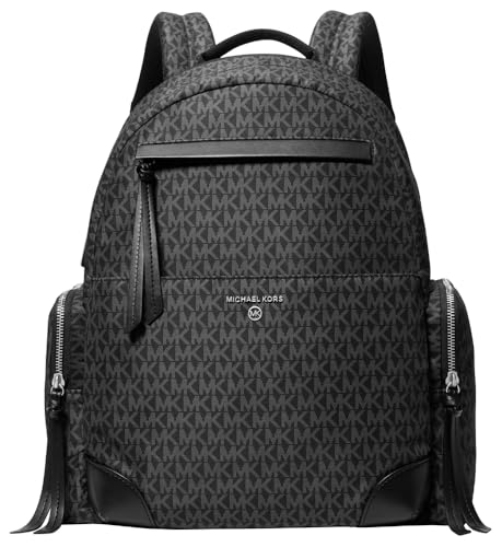 Michael Kors Large Black Backpack with Silver Hardware