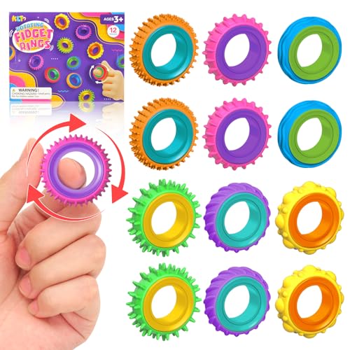 12 Pack Sensory Fidget Spinner Rings