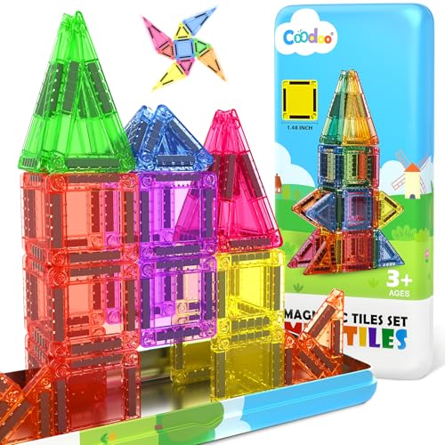 Coodoo Magnetic Tiles Building Blocks STEM Toy Kids