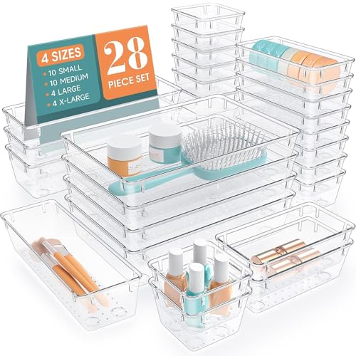 28 Piece Drawer Organizer Trays Set