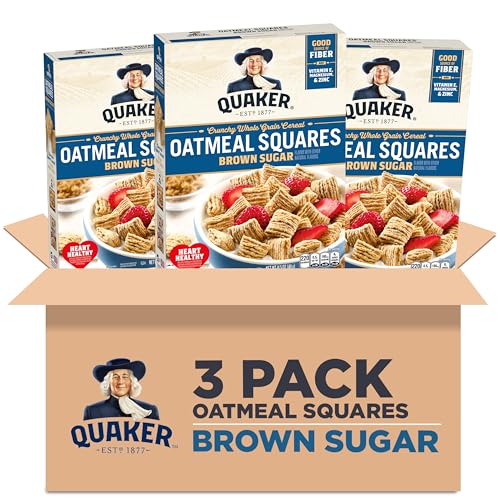 3 Pack Quaker Brown Sugar Oatmeal Squares Cereal
