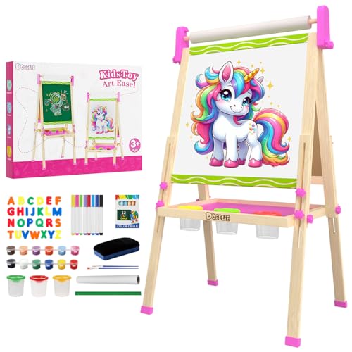 Adjustable Wooden Double-Sided Kids Art Easel