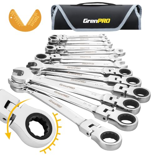 14 Piece Flex Head Ratcheting SAE Wrench Set