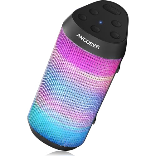 Portable Bluetooth Speaker with Lights and Stereo Sound