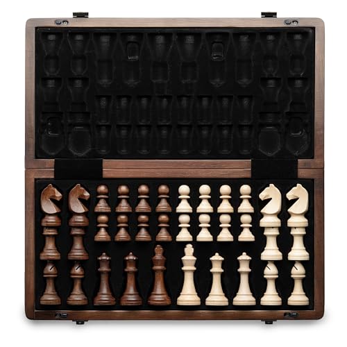 15-Inch Magnetic Wooden Travel Chess Set
