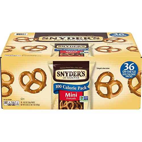 36 Pack Snyder's Mini Pretzels 100 Calorie Packs