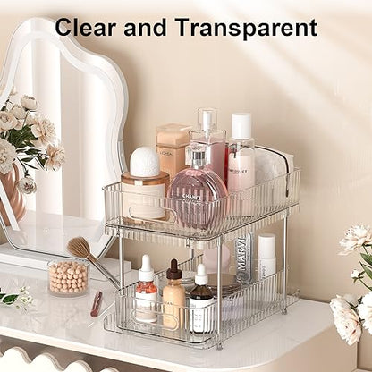 2-Tier Bathroom Cabinet Organizer with Pull-Out Bins