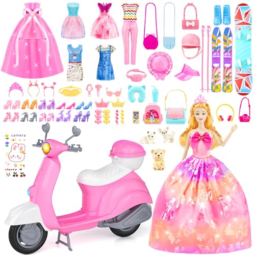 67 Piece Doll Clothes and Accessories Playset for Girls