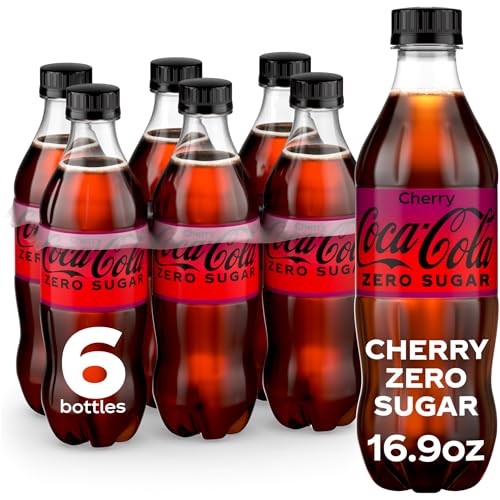 6 Pack Coke Zero Cherry Zero Sugar Soda, 16.9oz