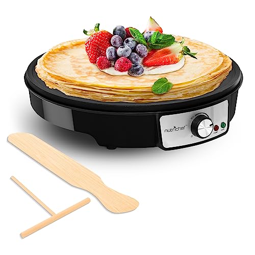 12 Inch Electric Crepe Maker Griddle with Spreader