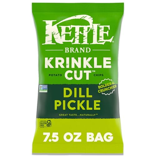 Kettle Brand Krinkle Cut Dill Pickle Potato Chips 7.5oz