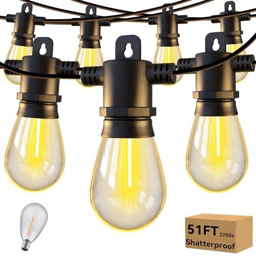 51ft Shatterproof LED Outdoor String Lights