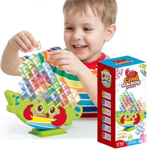 Crab Tower Stacking Game Fine Motor Montessori Blocks