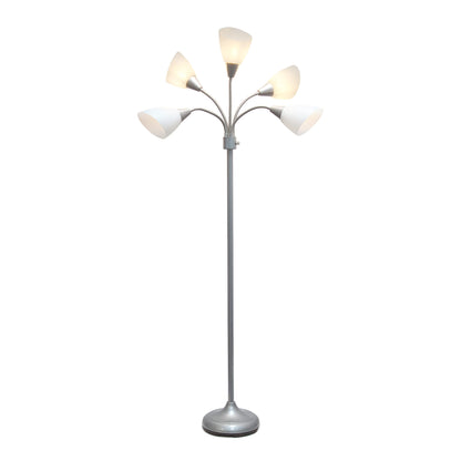 Multi-Head Adjustable Silver Floor Lamp for Kids