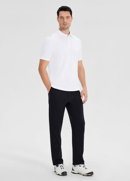 BALEAF Men‘s Polo Shirts Quick Dry Athletic Sport Work Shirts UPF 50+ White Large
