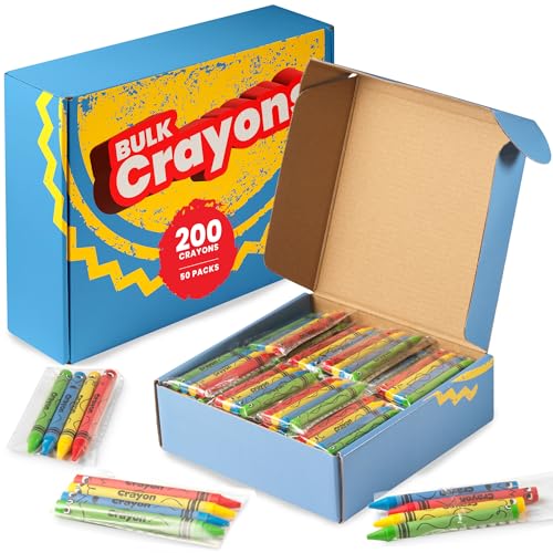 200 Pack Bulk Non-Toxic Wax Crayons
