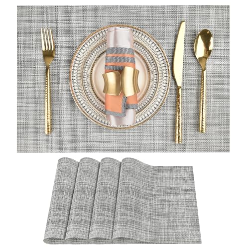 4 Pack Washable Heat Resistant Vinyl Placemats