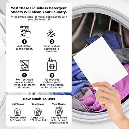 Laundry Detergent Sheets Travel Nativ Tales, Laundry Sheets Detergent with Easily Dissolved of Zero Plastic Waste and Exclusive Formula for Sensitive Skin, 60 Loads- Unscented