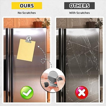 20 Pack Refrigerator Magnets Fridge Magnetic Clips Heavy Duty, Fridge Magnet Clips, Whiteboard Magnets Clips, Clips Magnets for Fridge, Whiteboard, Refrigerator (Silver)