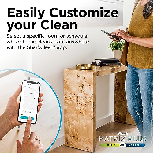 Shark Matrix Plus 2in1 Robot Vacuum & Mop with Sonic Mopping, Matrix Clean, Home Mapping, HEPA Bagless Self Empty Base, CleanEdge, for Pet Hair, WiFi, Black/Mocha, AV2630WA