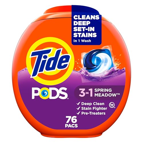 76 Count Tide PODS Laundry Detergent Pacs 3-in-1