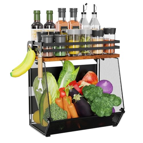 1 Pack Magnetic Fridge Shelf with Wood Lid