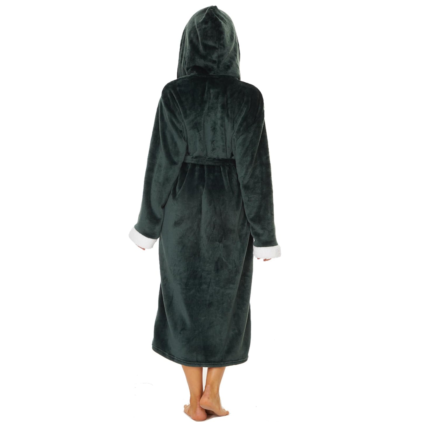 Fleece Women's Hooded Bathrobe for Spa & Home