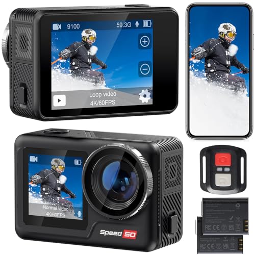 4K 60FPS Waterproof Action Camera with Dual Screen