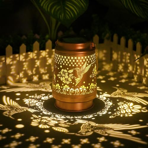 Solar Hummingbird Hanging Outdoor Garden Lantern