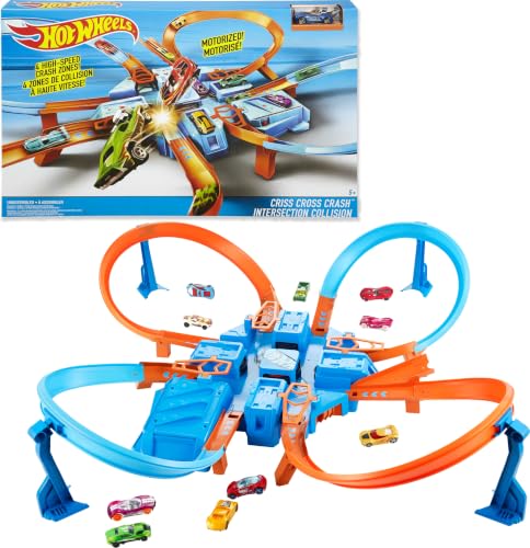 Hot Wheels Criss-Cross Crash Track Set with Car