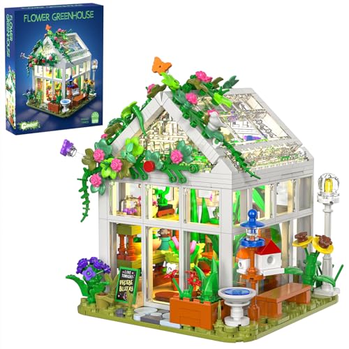 Flower House Set for Adults Building Sets with Led Light
