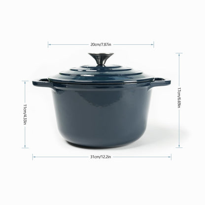 HAWOK 3 Quart Enameled Cast Iron Dutch Oven