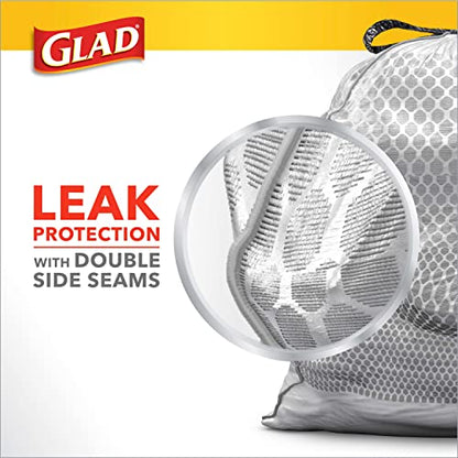 Glad Trash Bags, ForceFlex Tall Kitchen Drawstring Garbage Bags, 13 Gal, Fresh Clean Scent with Febreze, 110 Ct