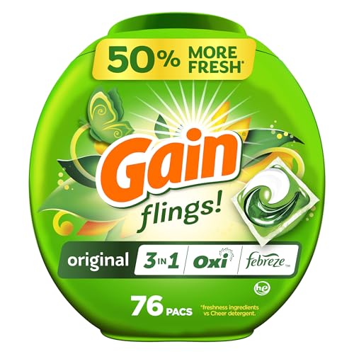 304 Count Gain Flings Original Odor Defense Detergent Pacs