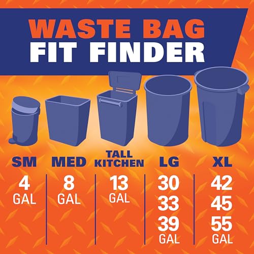 Hefty 30 Gallon Trash Bags, 40 Count, Unscented