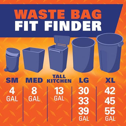 Hefty 30 Gallon Trash Bags, 40 Count, Unscented