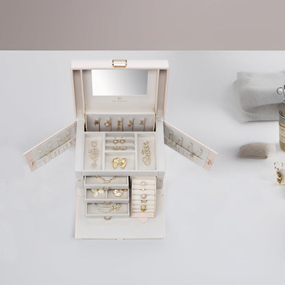 Vlando Pink Leather Jewelry Box Organizer