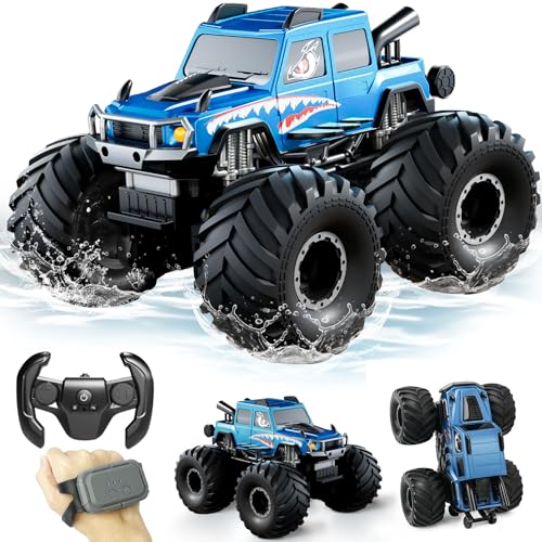 Remote Control Amphibious Monster Truck Toy 4WD 1:16