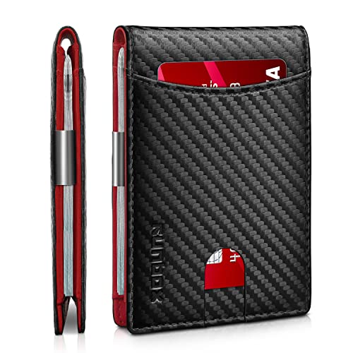 11 Card Slim Leather RFID Blocking Money Clip Wallet