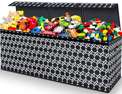 Large Toy Box, Toy Box for Boys, Toy Chest Storage, Collapsible Sturdy Kids Storage Bins with Lid & Handles, Extra Large Toy Box Chest Storage Organizer for Nursery,Playroom,Closet, 40.6"x14"x16.5"