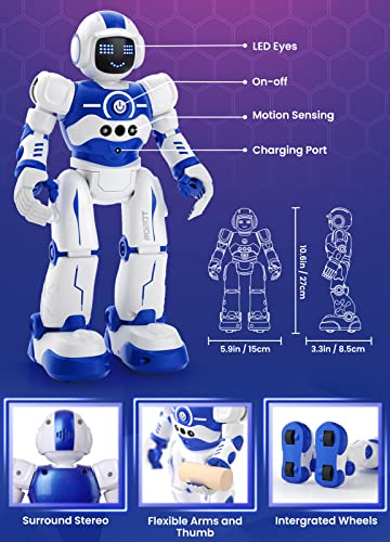 EduCuties Robot Toys for Kids,Programmable Remote Control Smart Walking Dancing Robot Toy with Gesture & Sensing for Age 4 5 6 7 8 9 10 Year Old Boys for Birthday Present