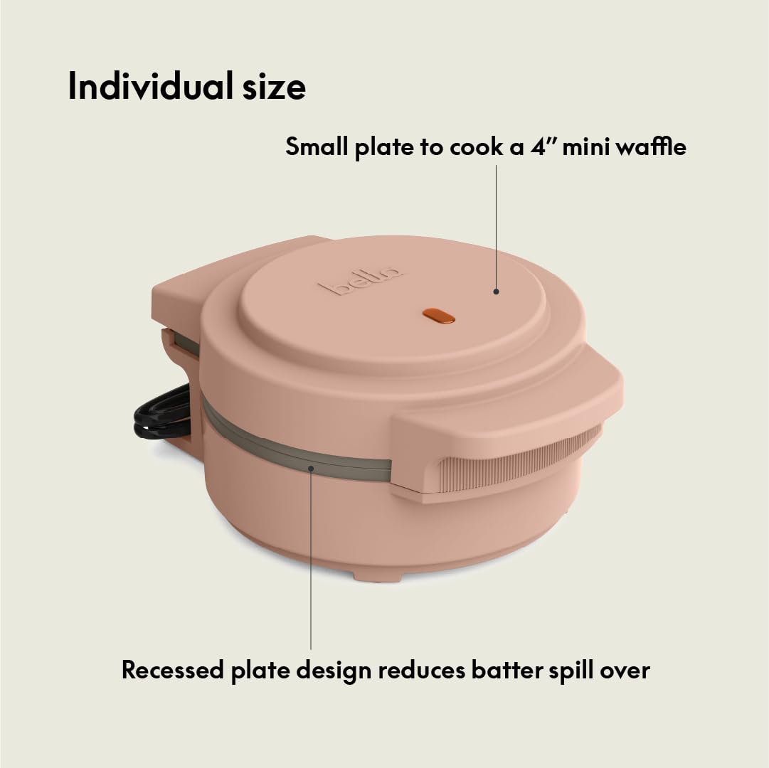 Mini Waffle Maker with Customizable Plates