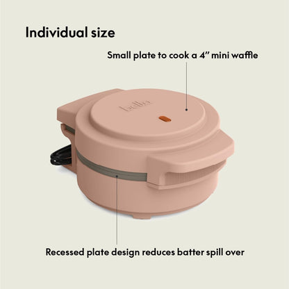Mini Waffle Maker with Customizable Plates