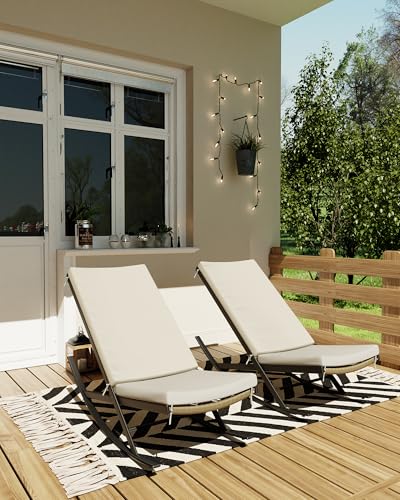 Outdoor Rocking Lounge Chair Reclining Patio Chaise Lounge