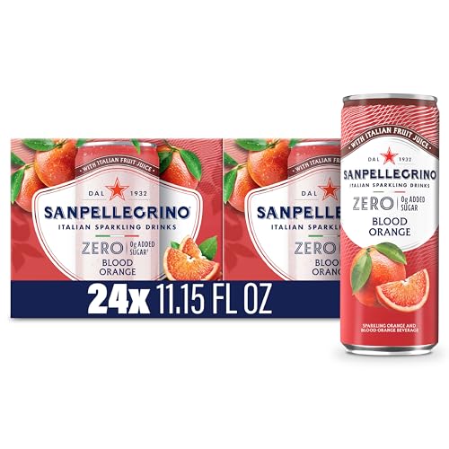 24 Pack Sanpellegrino Zero Sugar Sparkling Blood Orange Drinks