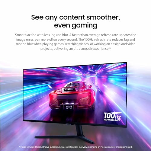 SAMSUNG 34" ViewFinity S50GC Series Ultrawide QHD Monitor, 100Hz, 5ms, HDR10, AMD FreeSync, Eye Care, Borderless Design, PIP, PBP, LS34C50DGANXZA, 2023, Black