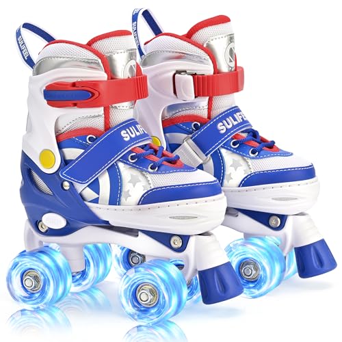 Adjustable Light Up Roller Skates for Kids Girls Boys